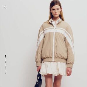 MANGO Chic Tan Bomber Jacket